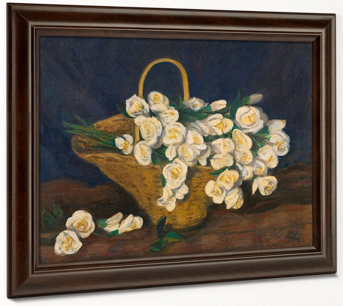 White By Roses By In By Basket By Walt Kuhn Fine Art Print