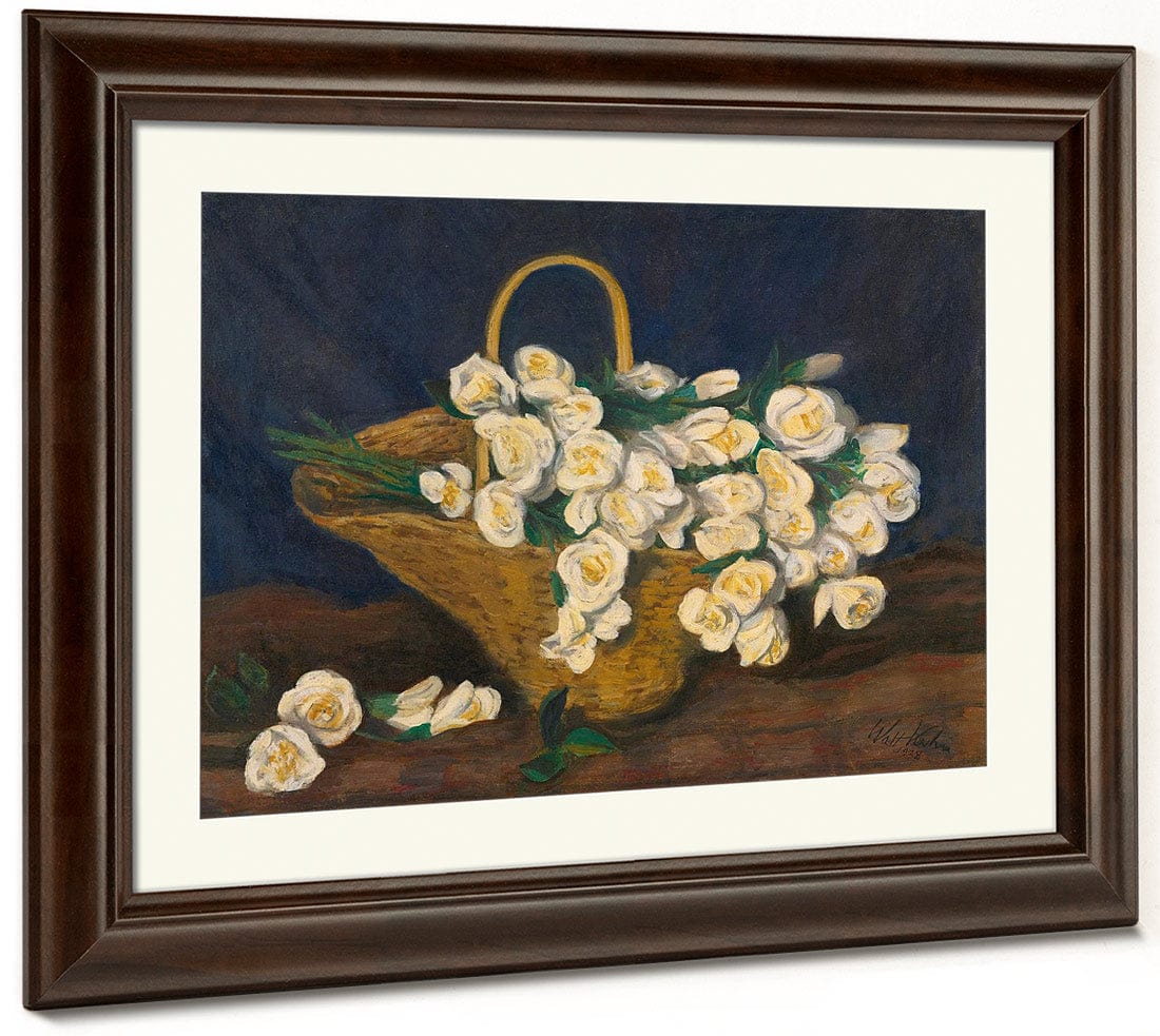 White By Roses By In By Basket By Walt Kuhn Fine Art Print