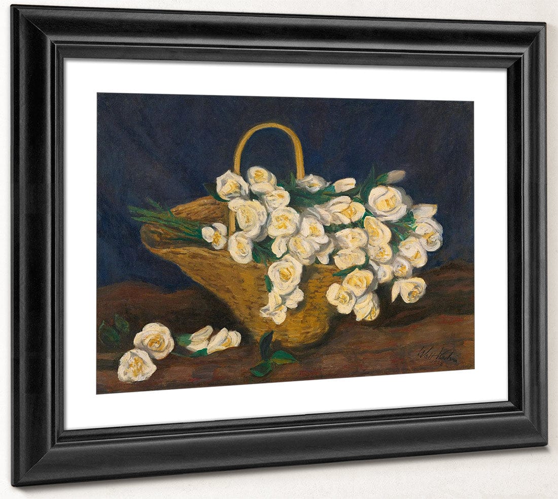 White By Roses By In By Basket By Walt Kuhn Fine Art Print