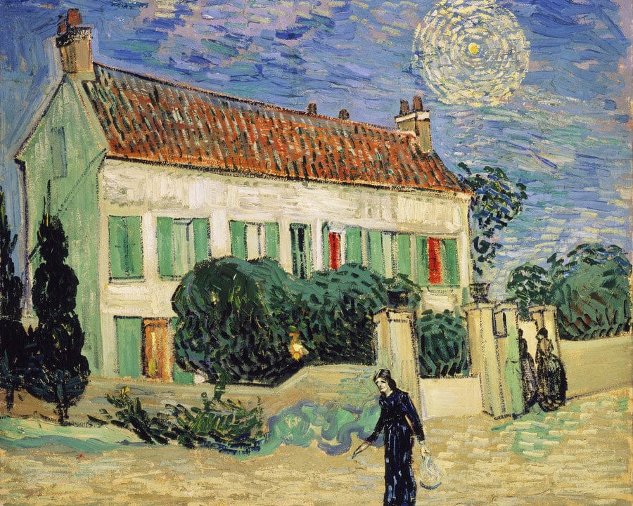 White House At Night By Vincent Van Gogh Fine Art Print