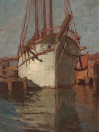 White Sailboat; Sails Descending At Chioggia (Double Sided) By Edgar Payne Fine Art Print