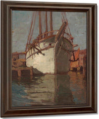 White Sailboat; Sails Descending At Chioggia (Double Sided) By Edgar Payne Fine Art Print