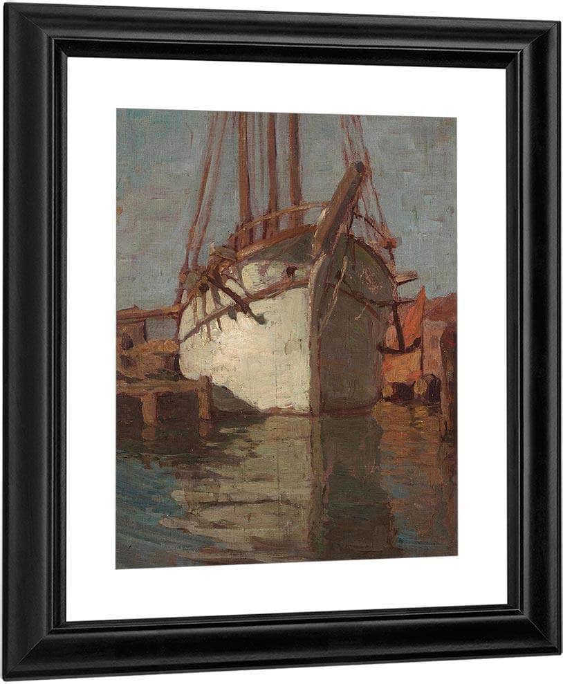 White Sailboat; Sails Descending At Chioggia (Double Sided) By Edgar Payne Fine Art Print