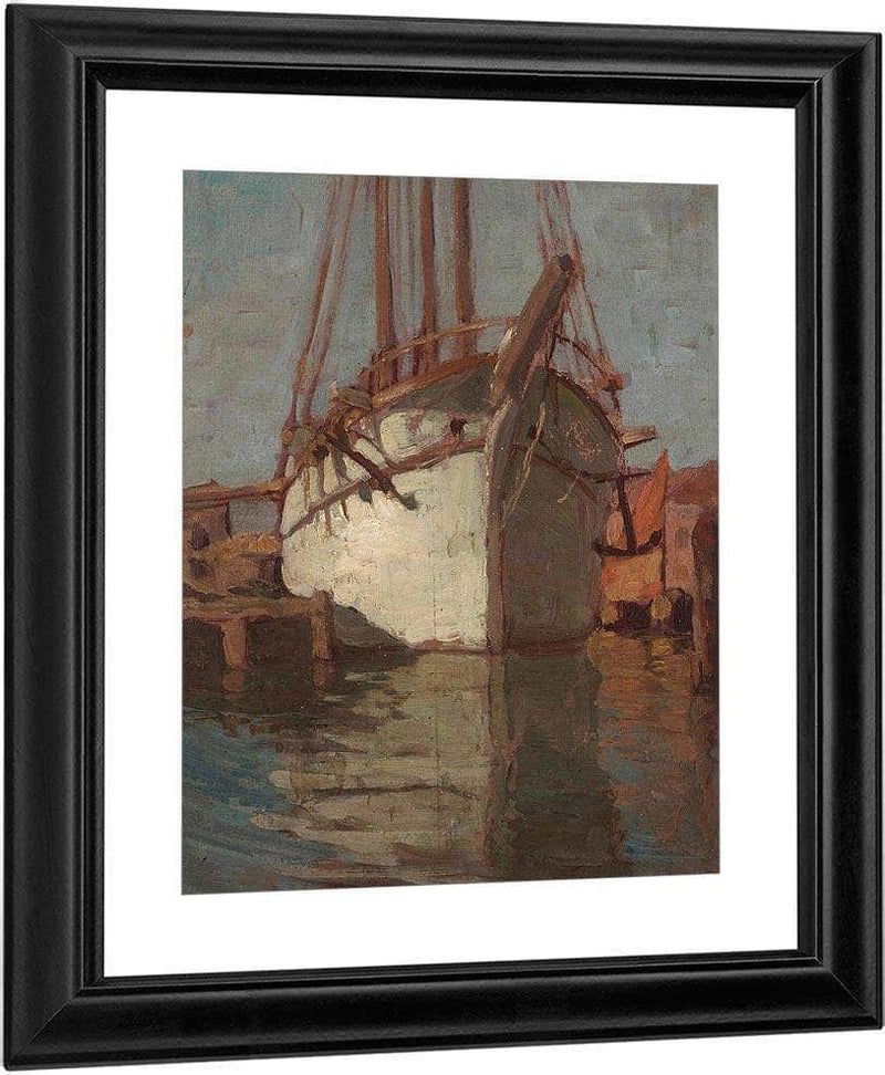 White Sailboat; Sails Descending At Chioggia (Double Sided) By Edgar Payne Fine Art Print