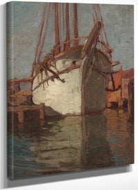 White Sailboat; Sails Descending At Chioggia (Double Sided) By Edgar Payne Fine Art Print