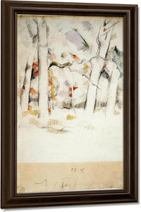 White Tree Trunks By Cezanne Paul Fine Art Print