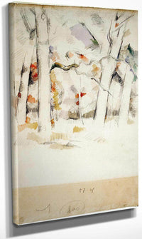 White Tree Trunks By Cezanne Paul Fine Art Print