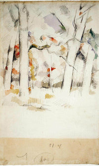 White Tree Trunks By Cezanne Paul Fine Art Print