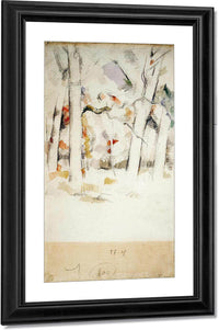 White Tree Trunks By Cezanne Paul Fine Art Print