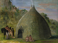 Wichita Lodge, Thatched With Prairie Grass By George Catlin Fine Art Print