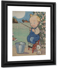 Wiederseim Boy Fishing In Pail By Grace G Drayton Fine Art Print