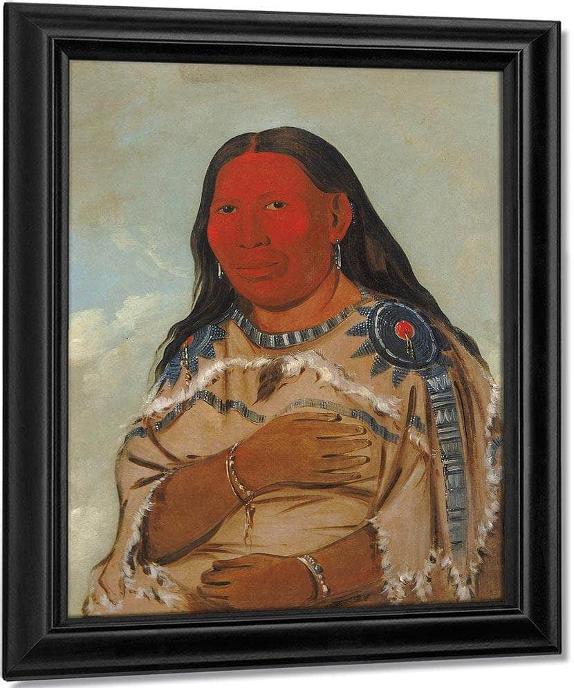 Wife Of Two Crows By George Catlin Fine Art Print