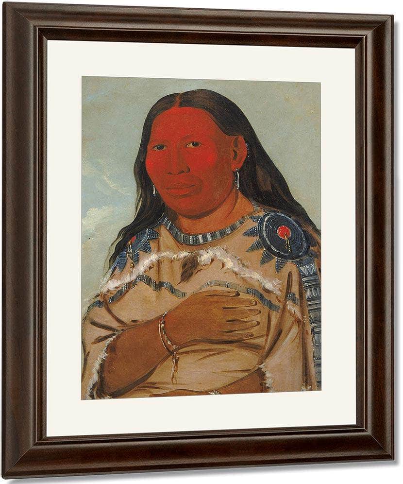 Wife Of Two Crows By George Catlin Fine Art Print