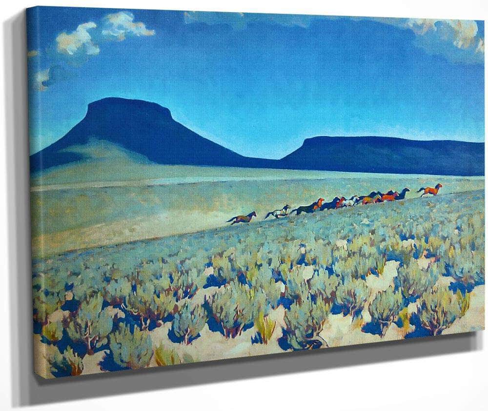 Wild Horse Country Humboldt County Nevada By Maynard Dixon Fine Art Print
