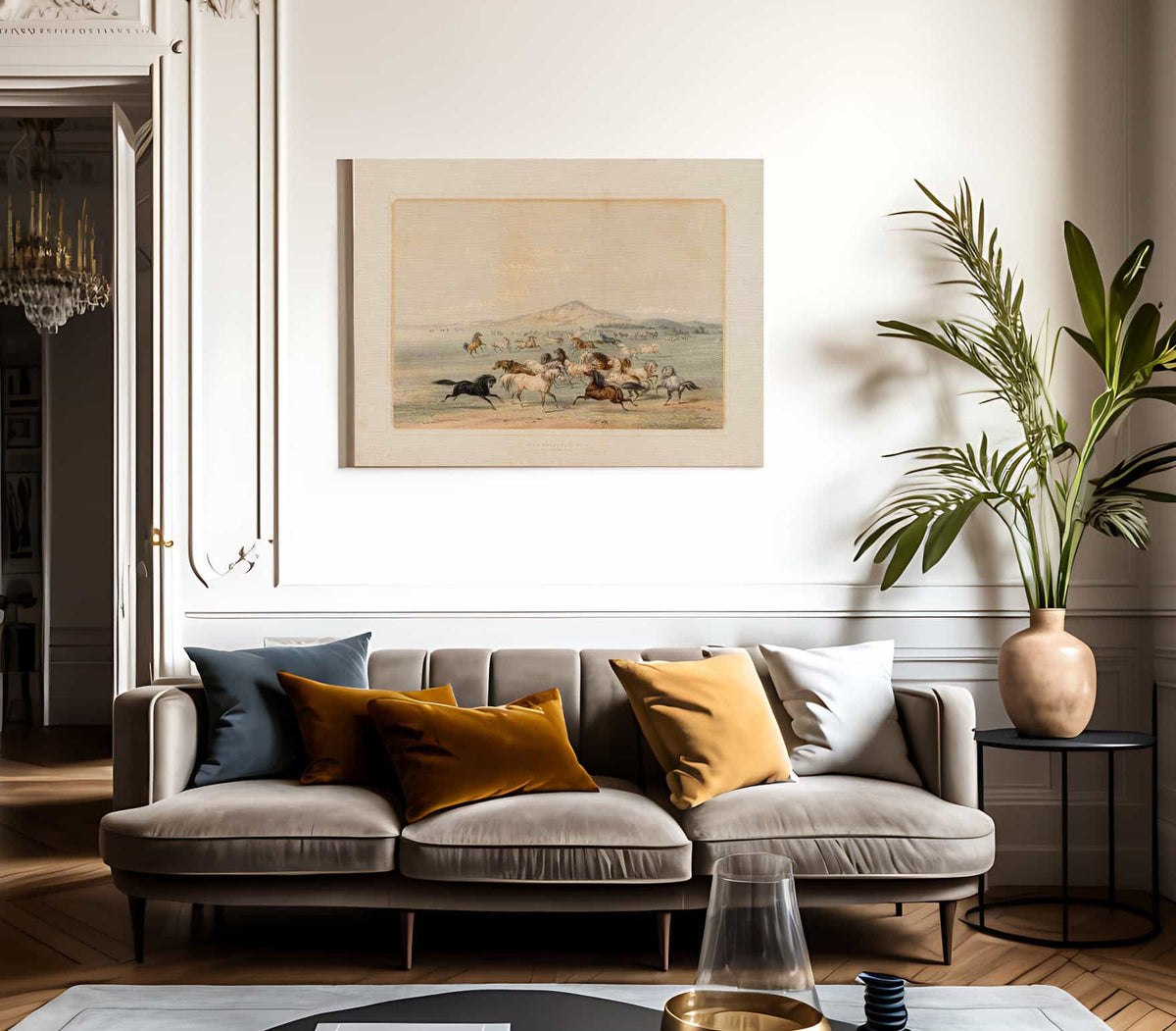 Wild Horses At Play  No. 3 By George Catlin Fine Art Print