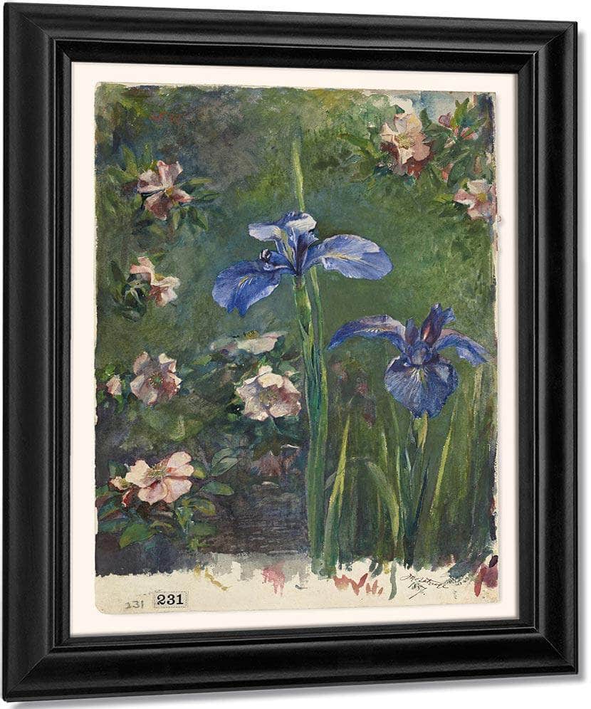 Wild Roses And Irises By John La Farge Fine Art Print