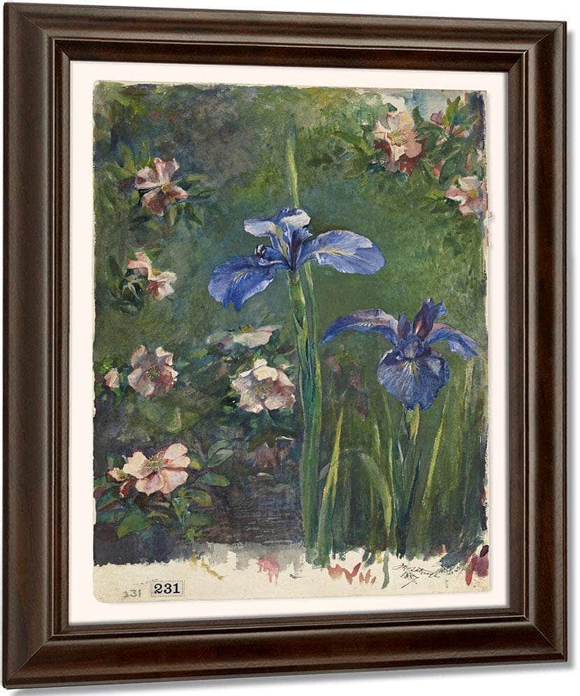 Wild Roses And Irises By John La Farge Fine Art Print
