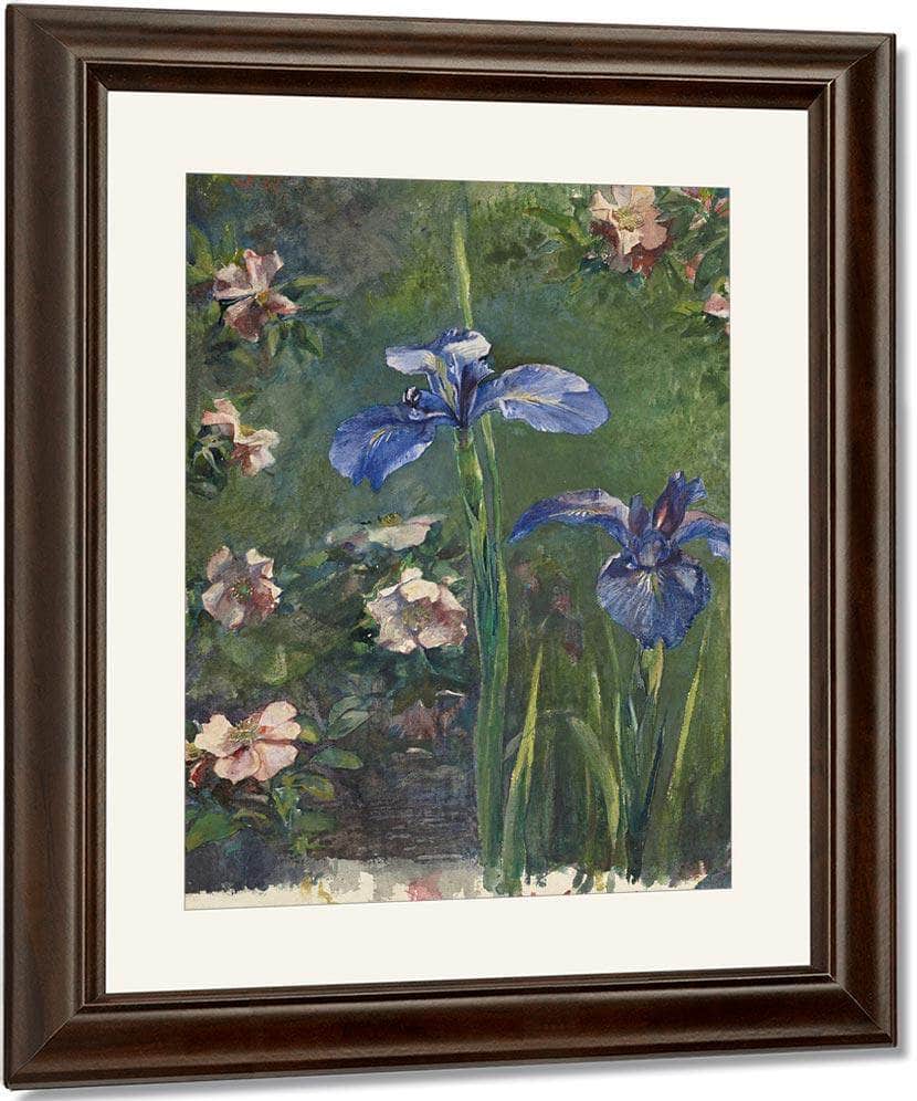 Wild Roses And Irises By John La Farge Fine Art Print