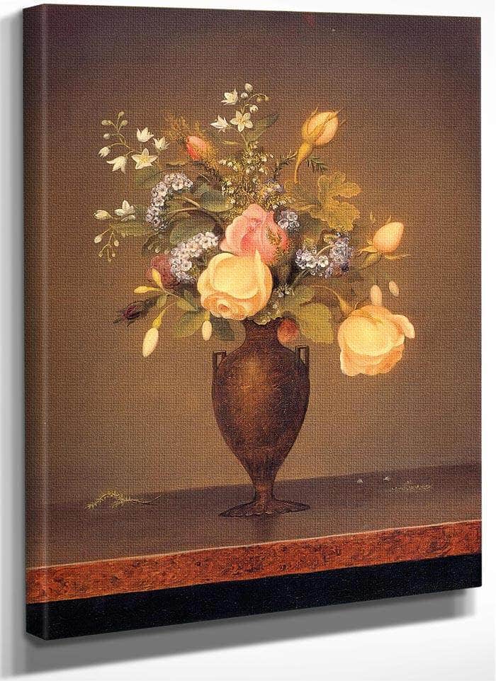Wildflowers In A Brown Vase By Martin Johnson Heade Fine Art Print