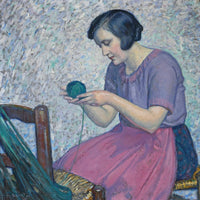 Winding Yarn By Myron G Fine Art Print