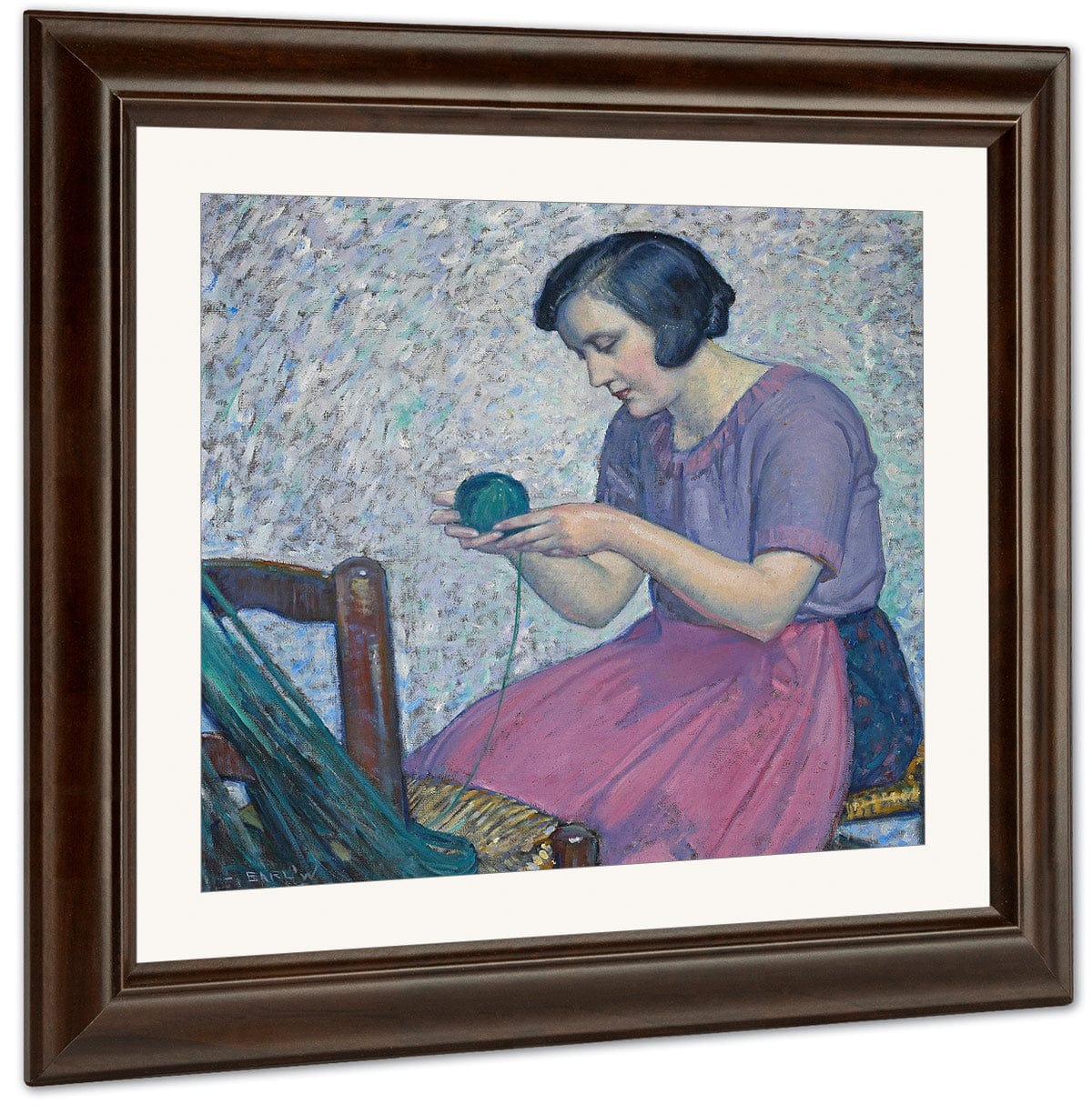 Winding Yarn By Myron G Fine Art Print