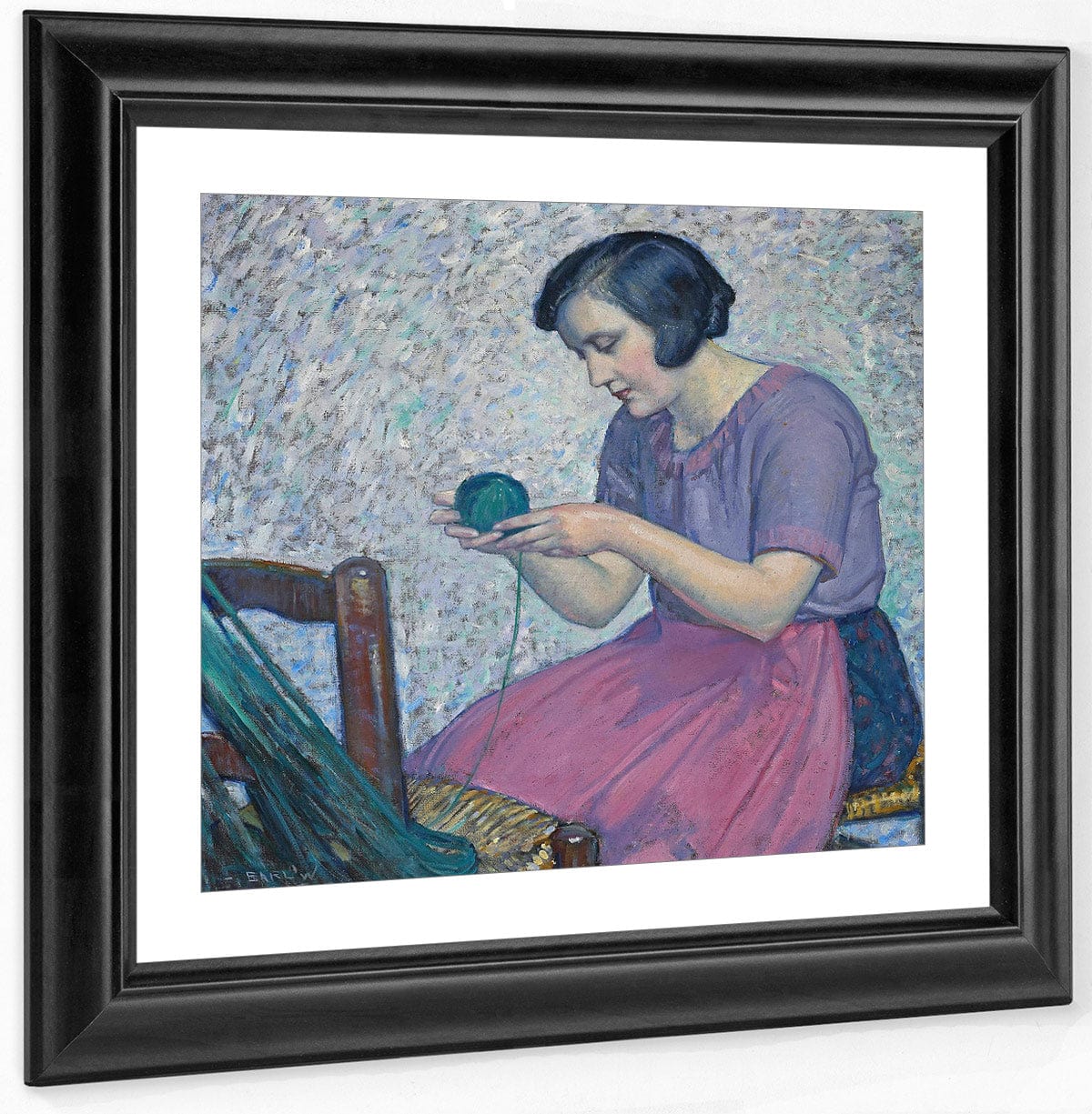 Winding Yarn By Myron G Fine Art Print