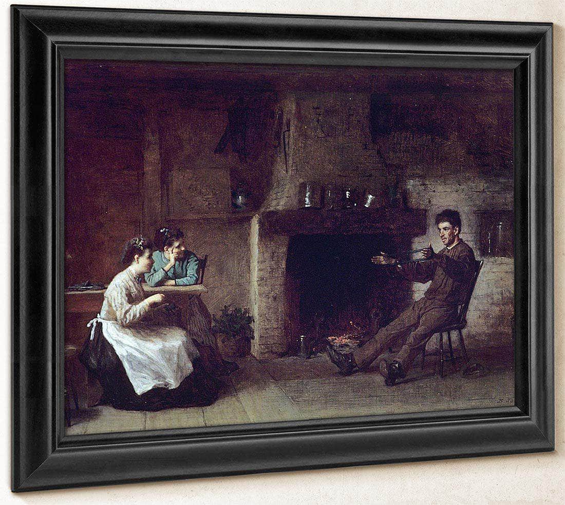 Winding Yarn (Interior Of A Nantucket Kitchen) By Eastman Johnson Fine Art Print