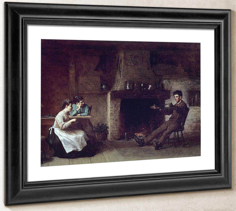 Winding Yarn (Interior Of A Nantucket Kitchen) By Eastman Johnson Fine Art Print