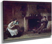 Winding Yarn (Interior Of A Nantucket Kitchen) By Eastman Johnson Fine Art Print