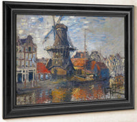 Windmill On Onbekende Canal Amsterdam By Monet Claude Fine Art Print