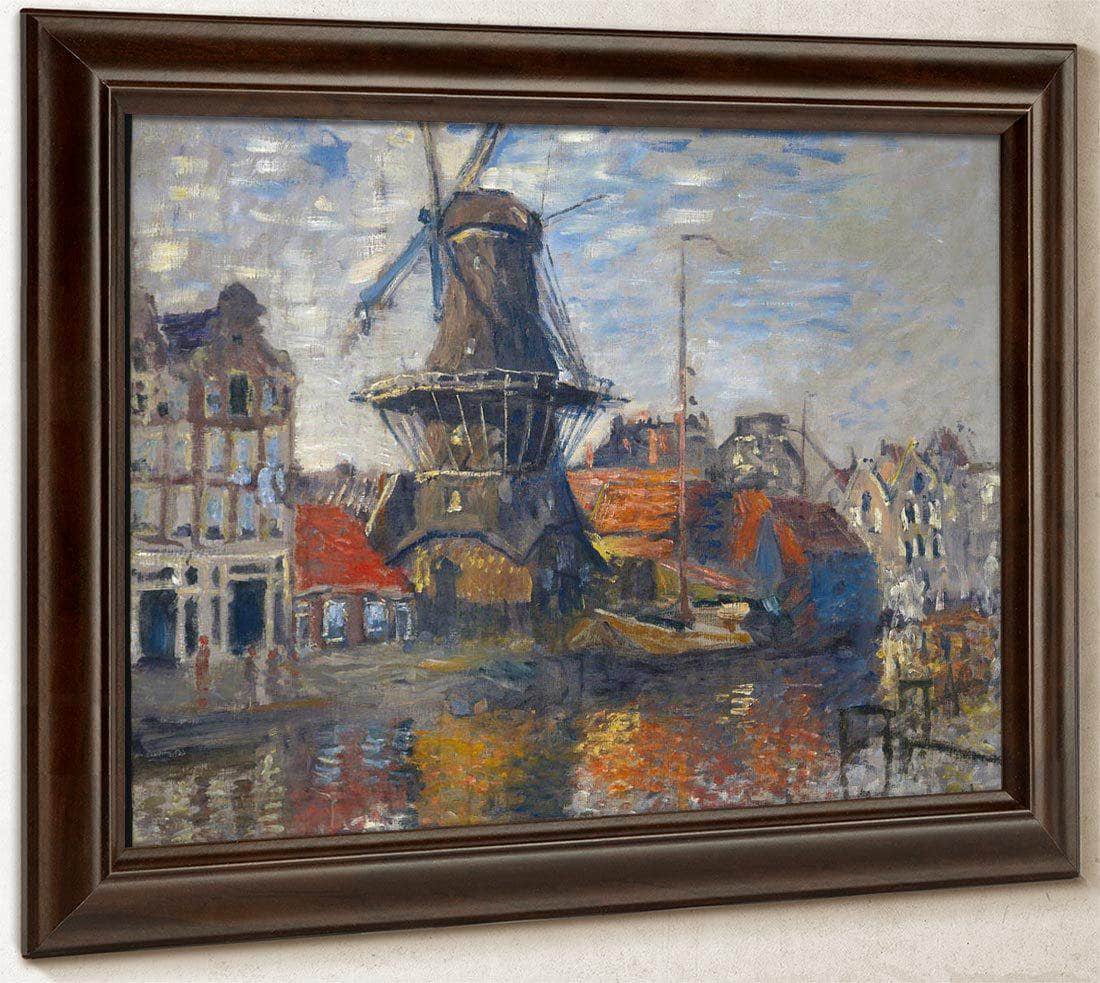 Windmill On Onbekende Canal Amsterdam By Monet Claude Fine Art Print