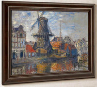 Windmill On Onbekende Canal Amsterdam By Monet Claude Fine Art Print