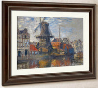 Windmill On Onbekende Canal Amsterdam By Monet Claude Fine Art Print