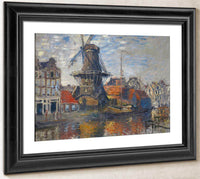 Windmill On Onbekende Canal Amsterdam By Monet Claude Fine Art Print