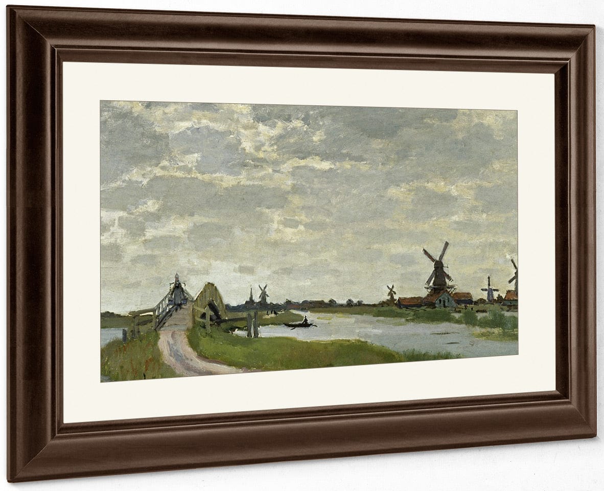 Windmills Near Zaandam By Claude Monet Fine Art Print