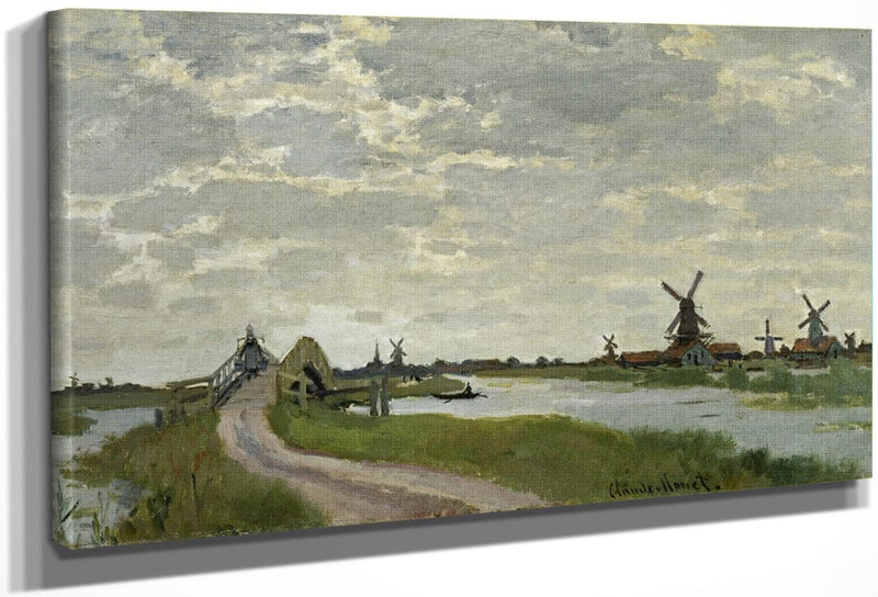 Windmills Near Zaandam By Claude Monet Fine Art Print