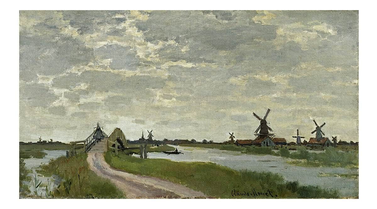 Windmills Near Zaandam By Claude Monet Fine Art Print Fine Art Print