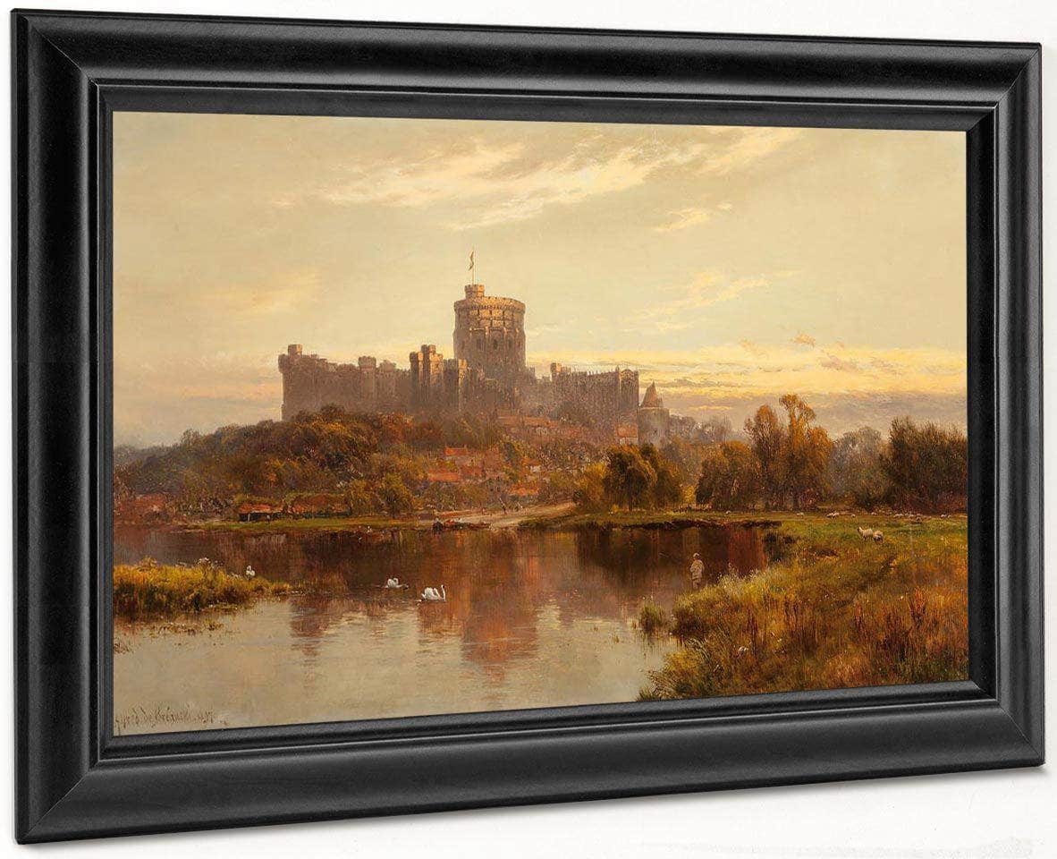 Windsor Castle At Sunset 1897 By Alfred De Breanski Fine Art Print