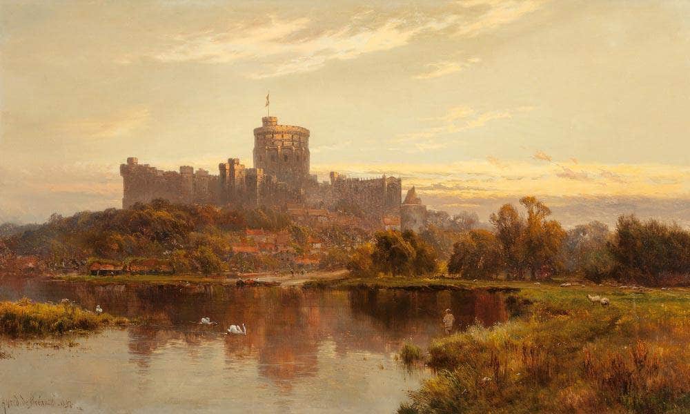 Windsor Castle At Sunset 1897 By Alfred De Breanski Fine Art Print