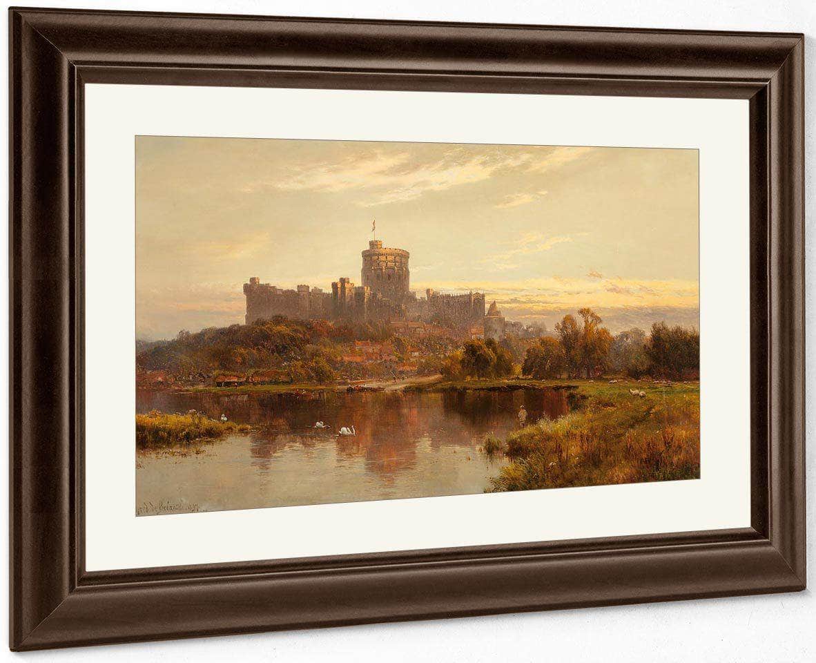 Windsor Castle At Sunset 1897 By Alfred De Breanski Fine Art Print