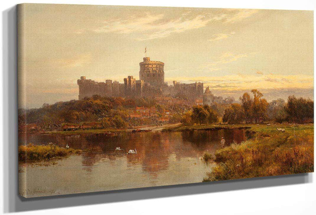 Windsor Castle At Sunset 1897 By Alfred De Breanski Fine Art Print