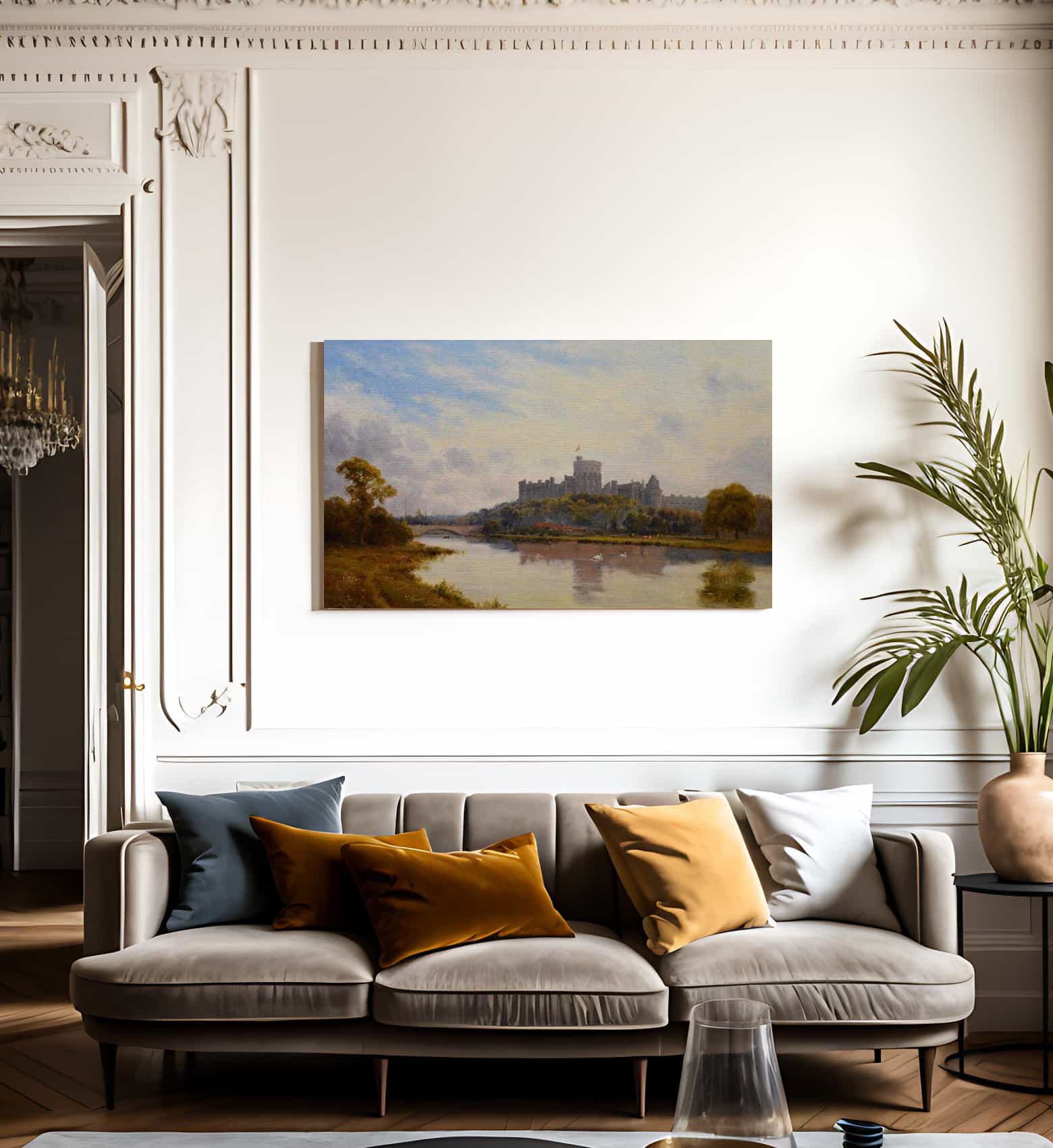 Windsor Castle From The Thames 19Th Century English Victorian Landscape By Alfred De Breanski Fine Art Print