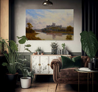 Windsor Castle From The Thames 19Th Century English Victorian Landscape By Alfred De Breanski Fine Art Print