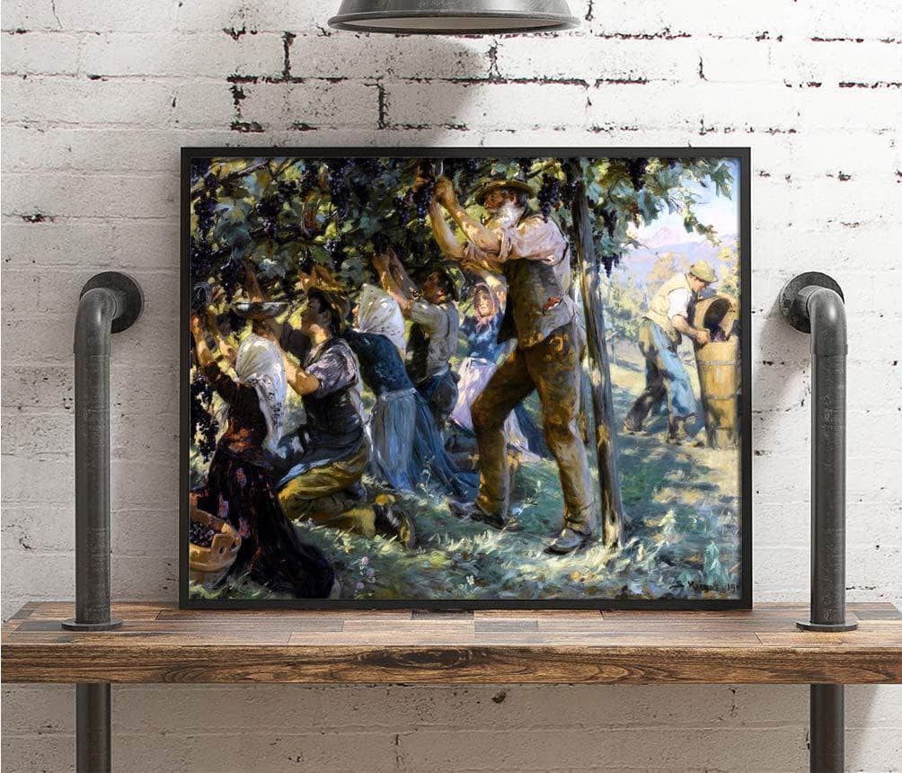 Wine Harvest In The Tyrol Painting Peder Severin Kryer Canvas Art Fine Art Print