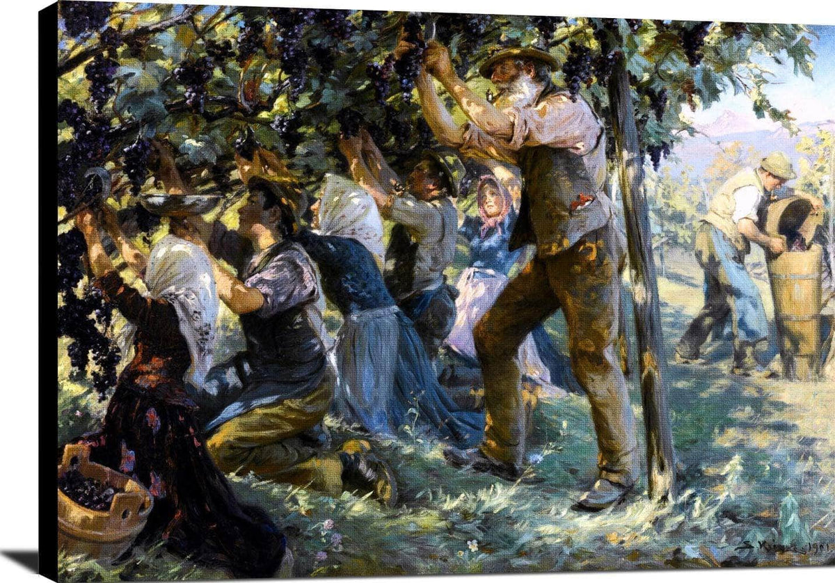 Wine Harvest In The Tyrol Painting Peder Severin Kryer Canvas Art Fine Art Print