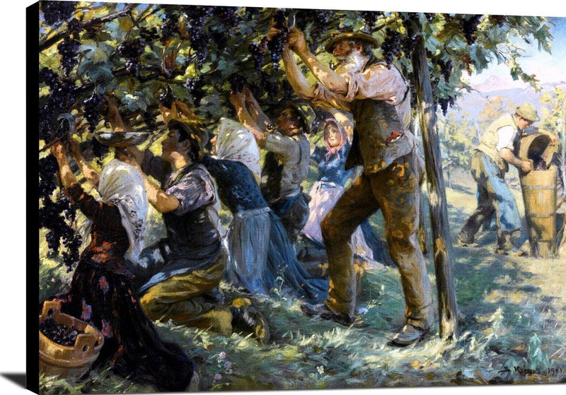Wine Harvest In The Tyrol Painting Peder Severin Kryer Canvas Art Fine Art Print