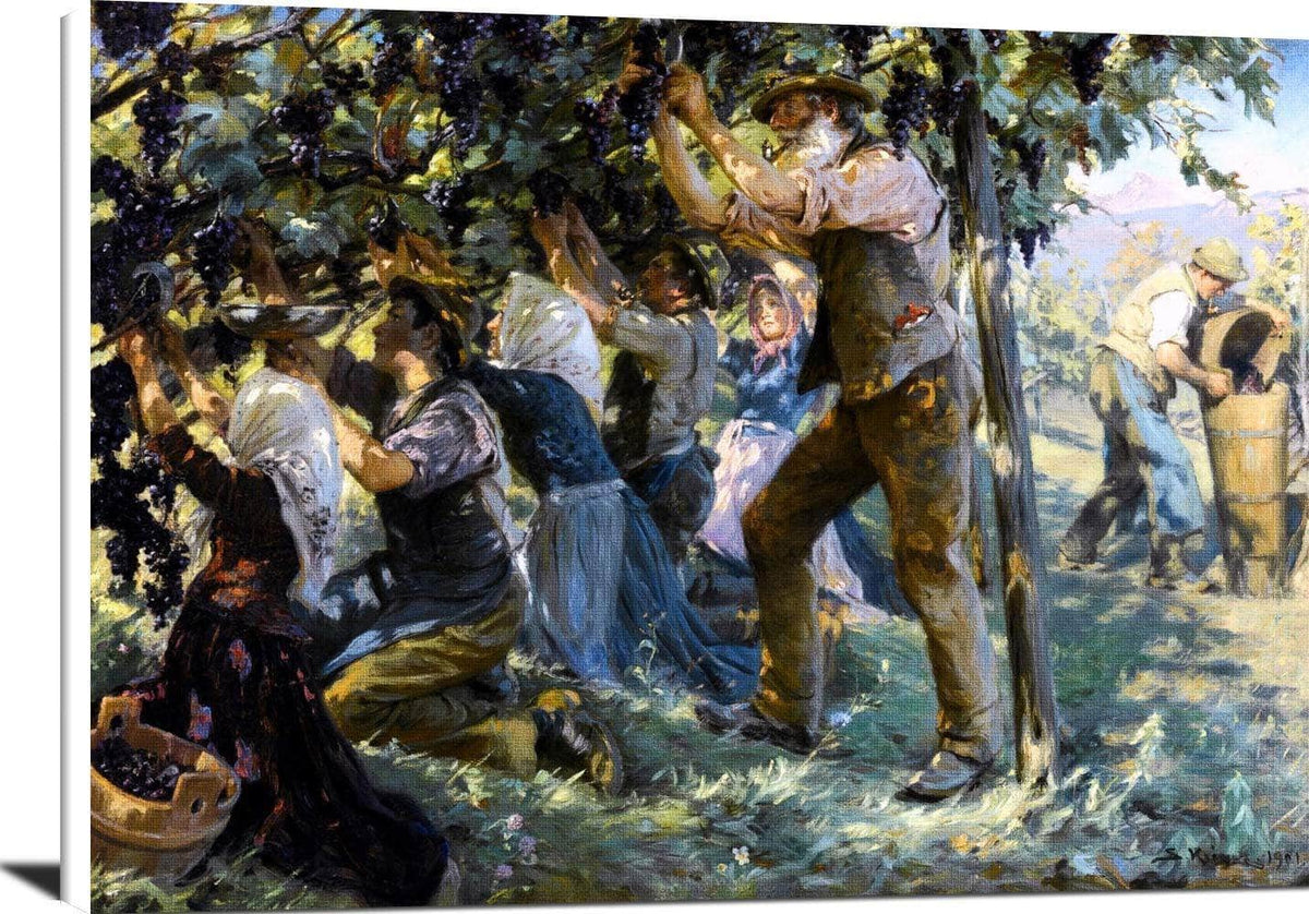 Wine Harvest In The Tyrol Painting Peder Severin Kryer Canvas Art Fine Art Print