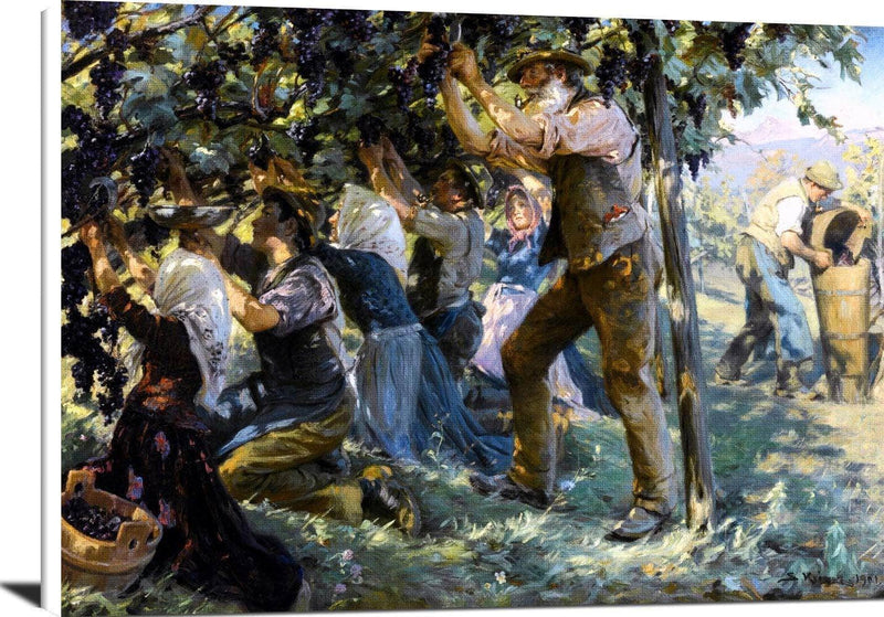 Wine Harvest In The Tyrol Painting Peder Severin Kryer Canvas Art Fine Art Print
