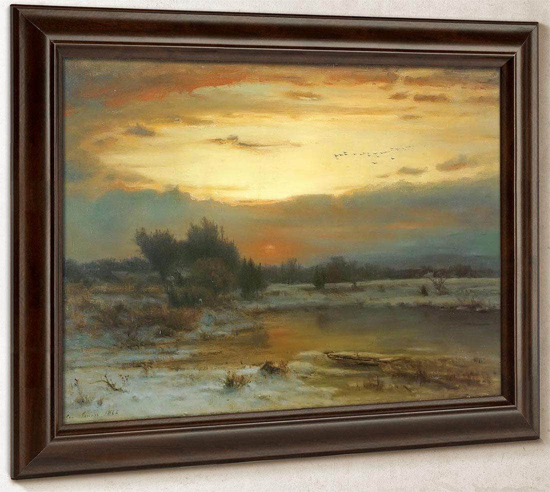 Winter Close Of Day A Winter Sky By George Inness Fine Art Print