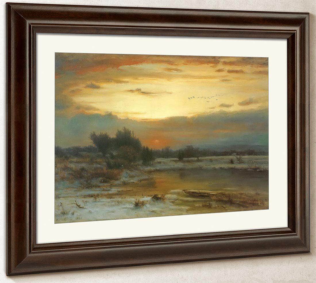 Winter Close Of Day A Winter Sky By George Inness Fine Art Print